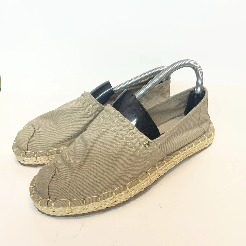 Brujilda Shoes Womens 8 Slip On Espadrille Ivory Canvas‎ Round Toe Casual Beachy
